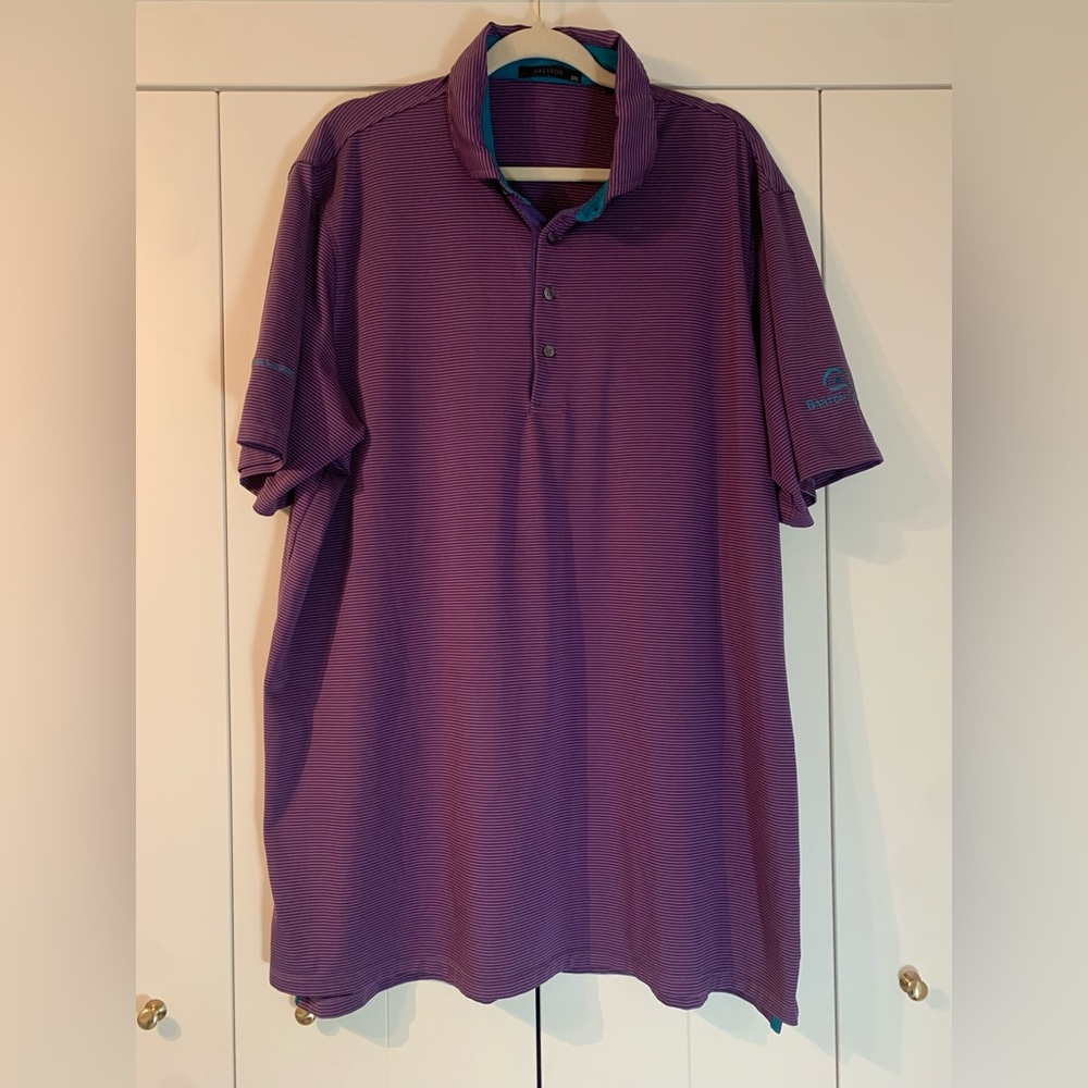 Greyson Purple Striped Polo Shirt Size‎ XXL